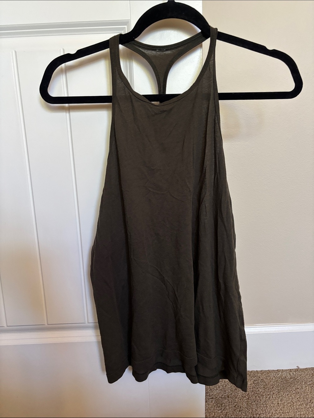 Women’s Lululemon Olive High Neck Racerback Tank Top